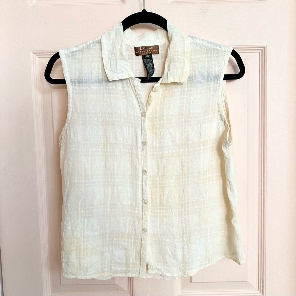 Yellow/cream Ralph Lauren button up tank